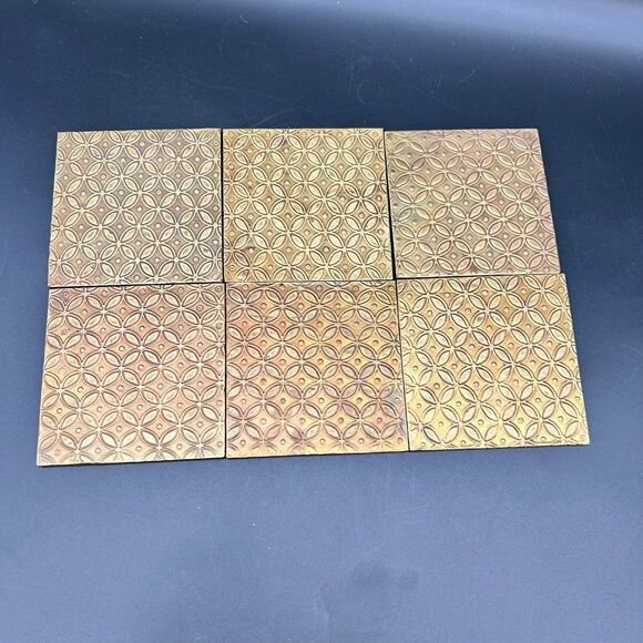 Pressed Copper Vintage Coasters - Picture 5 of 7